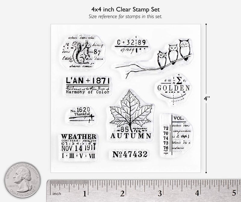 Wintertime Crafts Autumn Vintage Small Clear Stamps 4x4 inch by Wintertime Crafts for Scrapbooking and Art Journals - Image 3